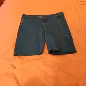 A pair of blue shorts